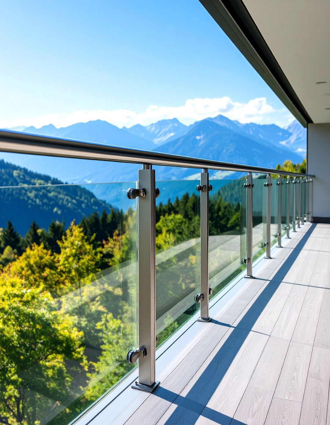 Frameless Clear Glass Balcony Railing - 24 Glass Balcony Design Ideas