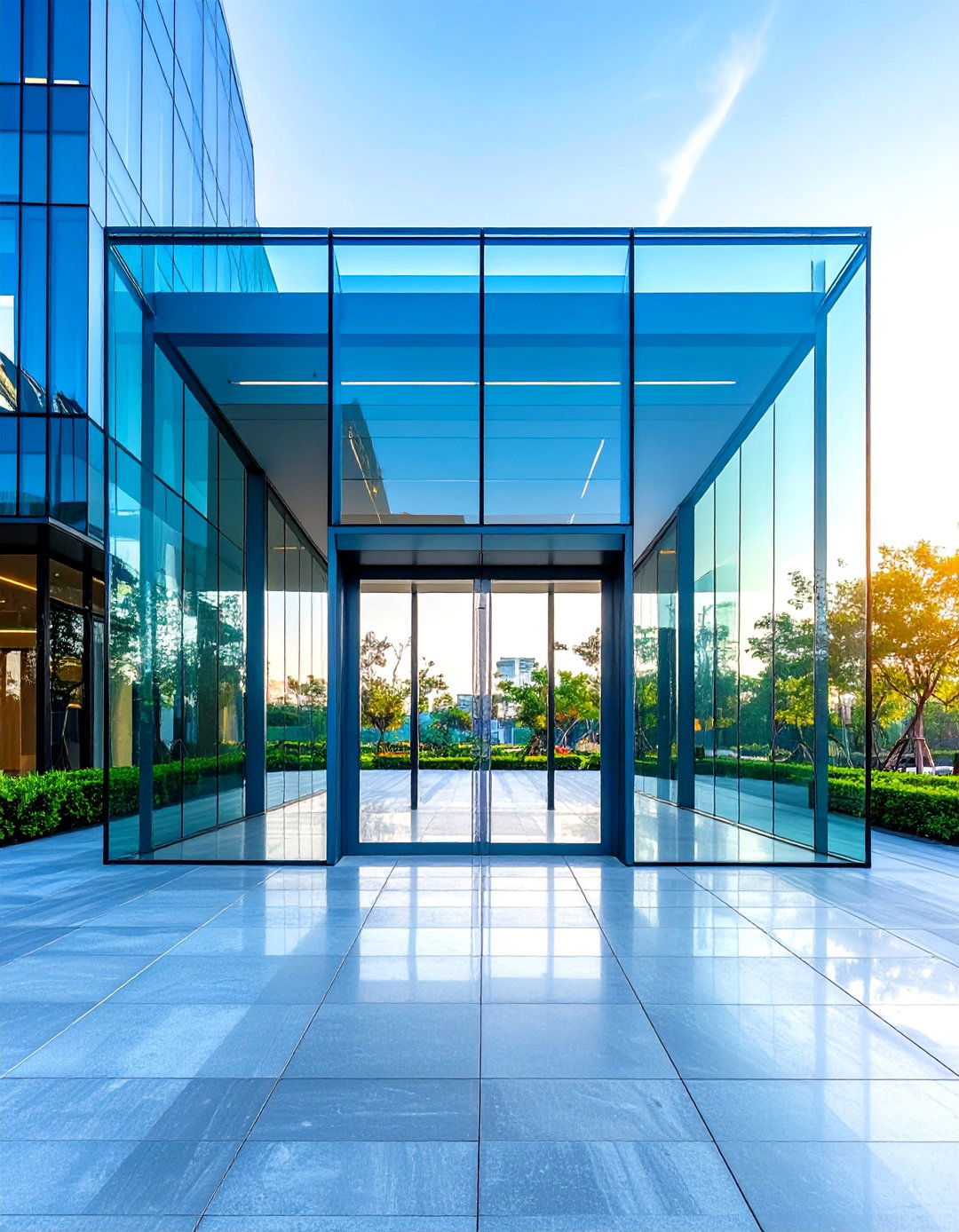 Frameless Modern Glass Cube - 24 Glass Porch Design Ideas