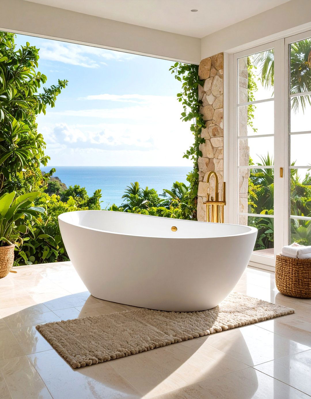 Freestanding Bathtub Focal Design - 24 Coastal Bathroom Ideas