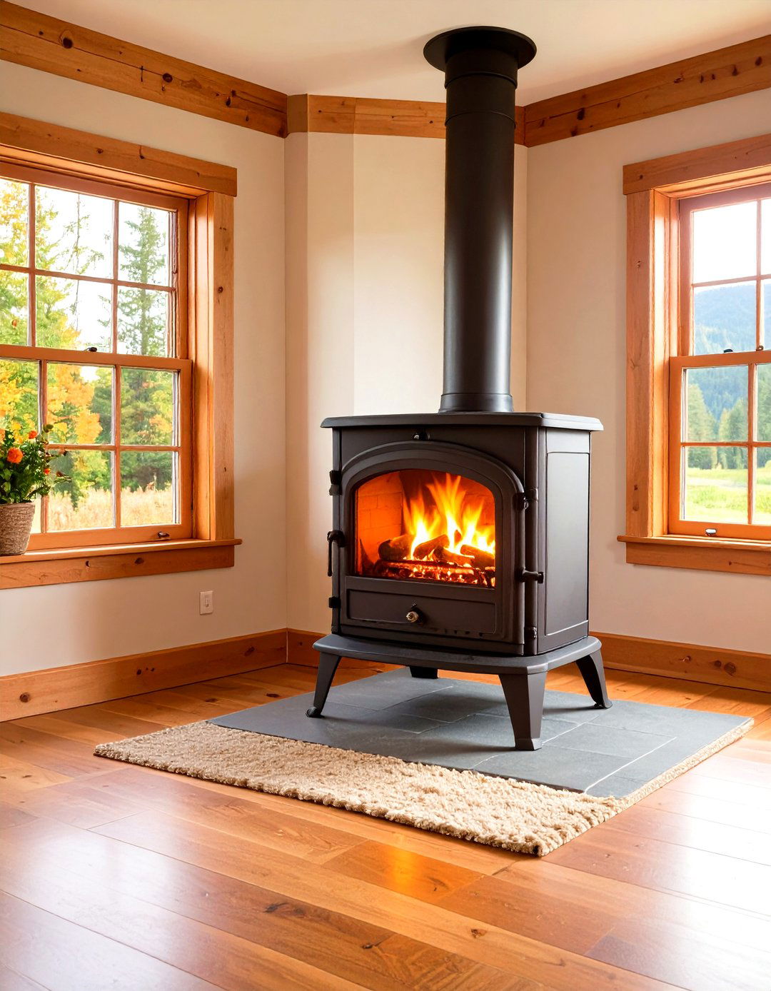 Freestanding Corner Wood Stove - 24 Corner Fireplace Ideas