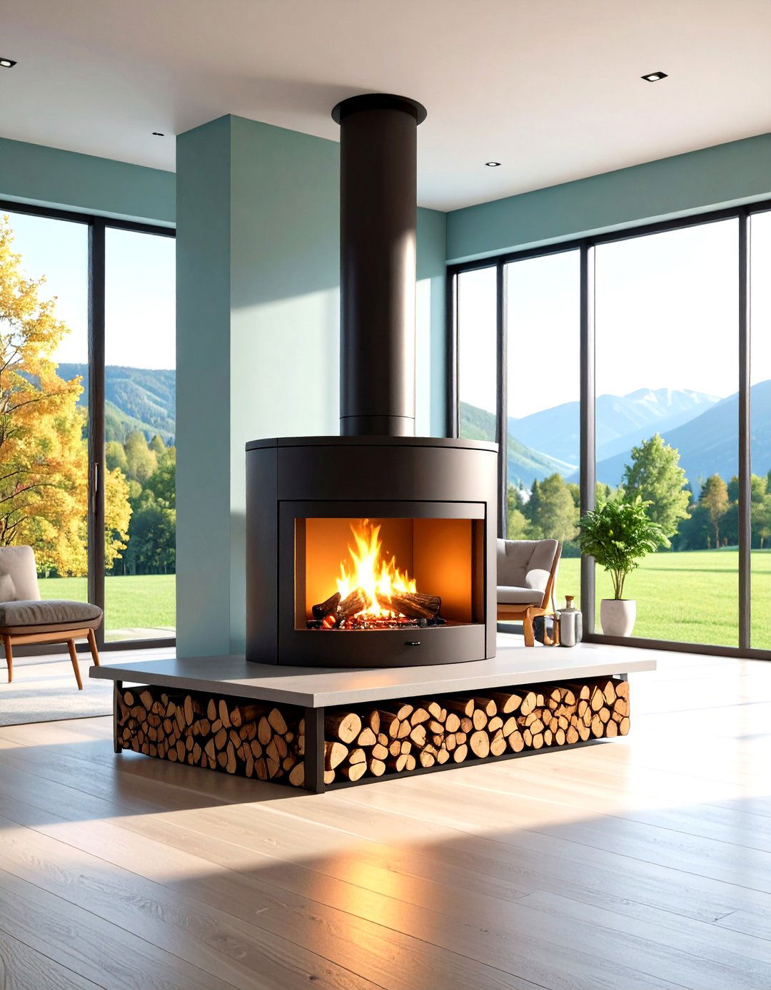 Freestanding Designer Log Burner - 24 Log Burner Ideas