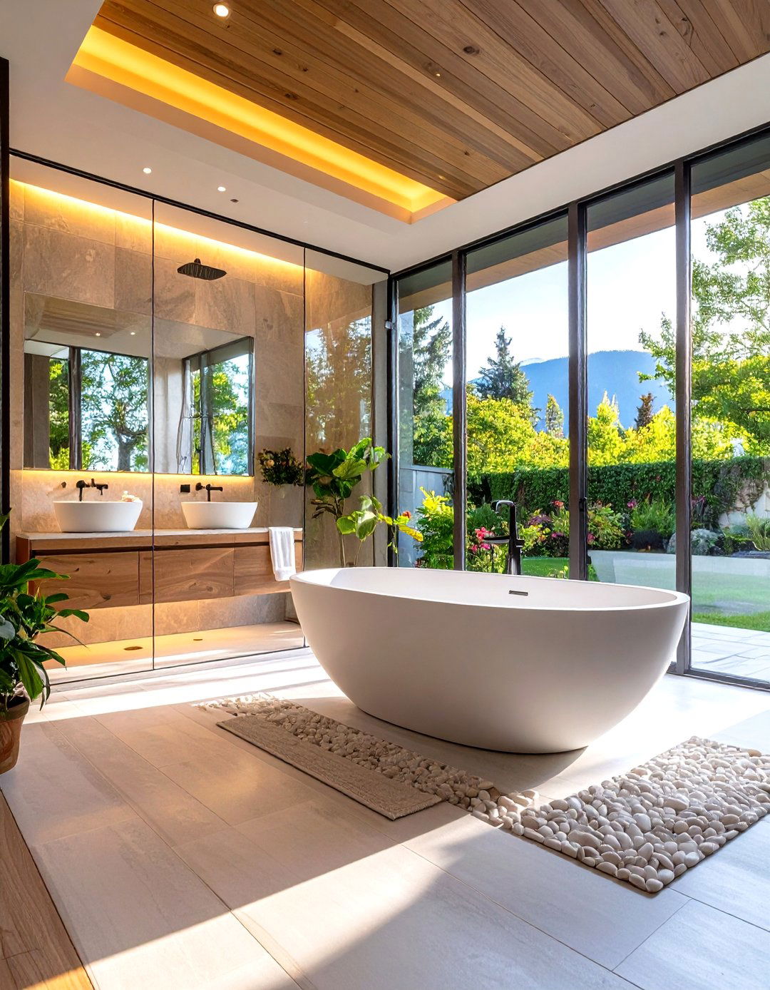 Freestanding Tub with Walk in Shower Surround - 24 Tub-shower Combo Ideas