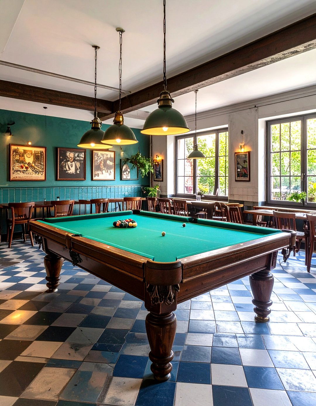French Bistro Pool Room - 24 Pool Table Room Ideas