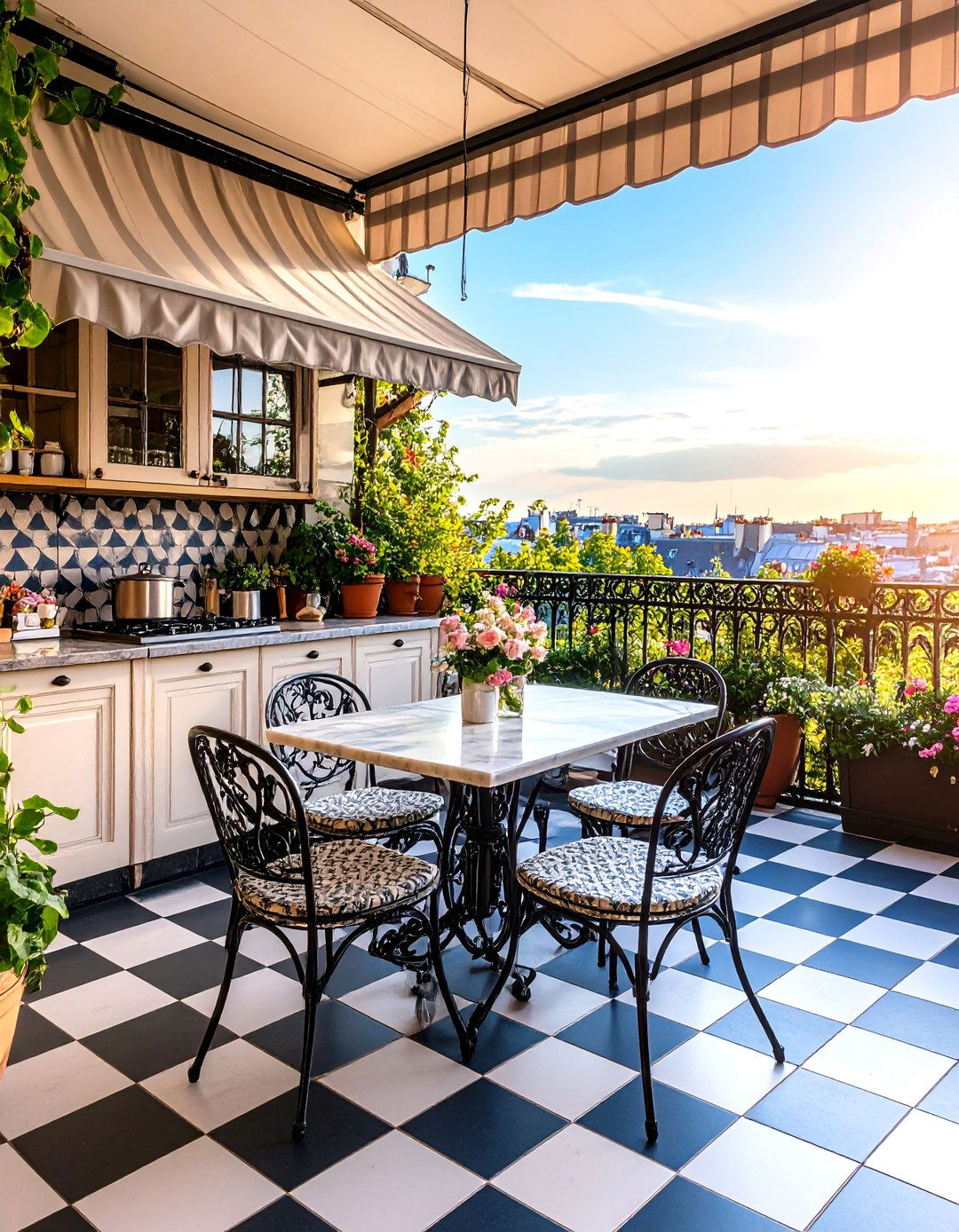 French Bistro Rooftop Kitchen Style - 24 Rooftop Kitchen Ideas