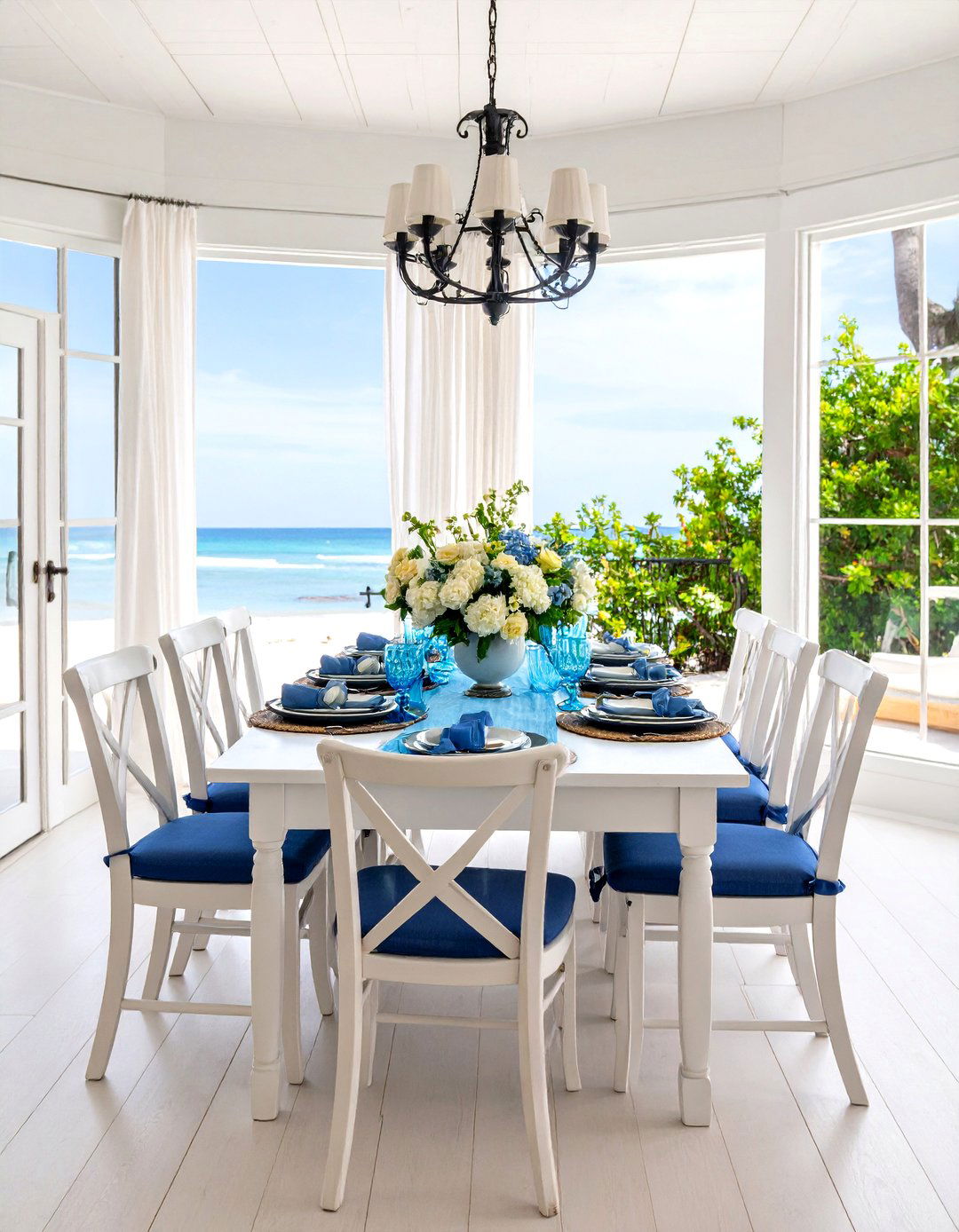 French Coastal Dining Space - 24 French Interior Design Ideas