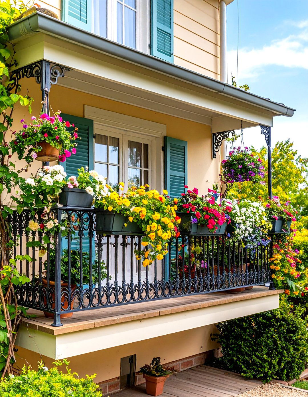 French Cottage Garden Balcony - 24 French Balcony Ideas