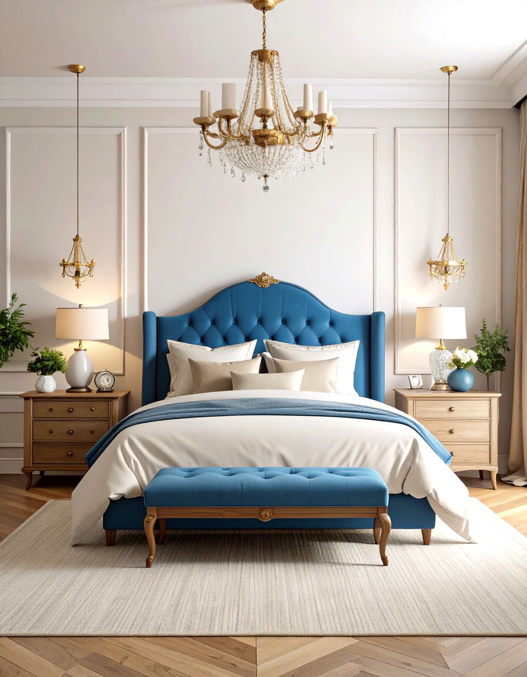 French Country Blue Beige Elegance