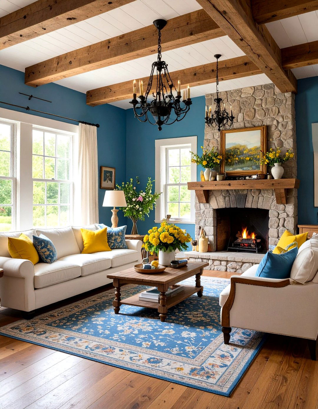 French Country Charm - 24 Traditional Living Room Ideas