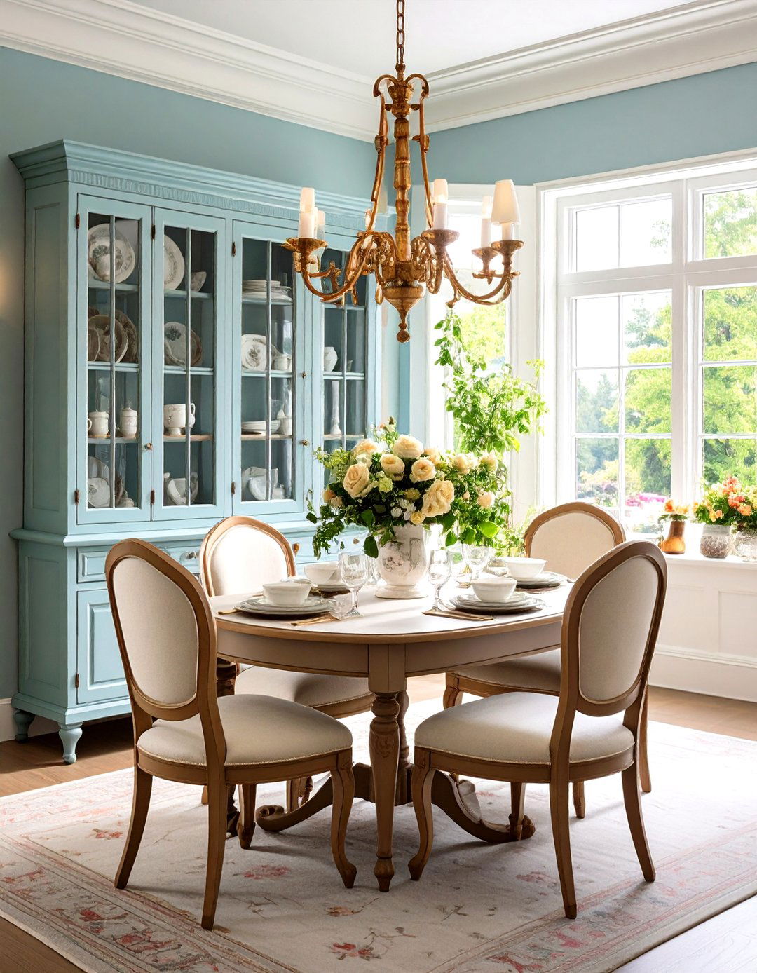 French Country Dining Room with Built in Corner Hutch - 24 French Country Dining Room Ideas