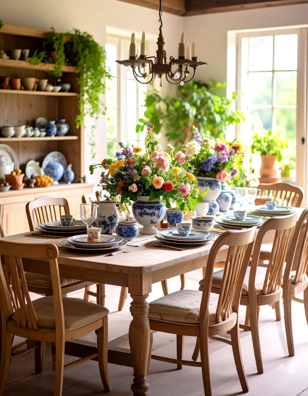 French Country Dining Room with Traditional Ceramic Collections - 24 French Country Dining Room Ideas