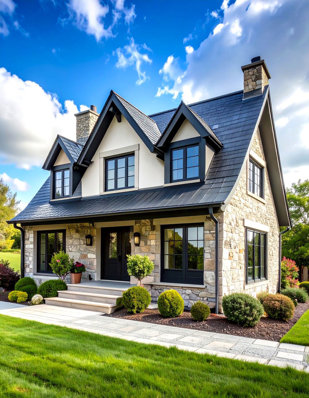 French Country Elegance - 24 houses with black roofs