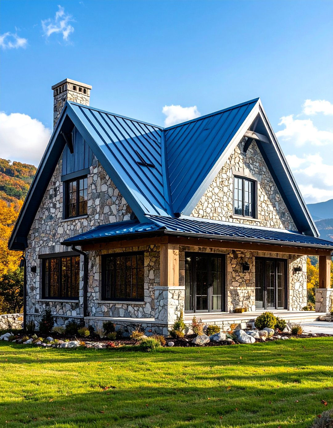 French Country Estate - 24 houses with blue metal roofs