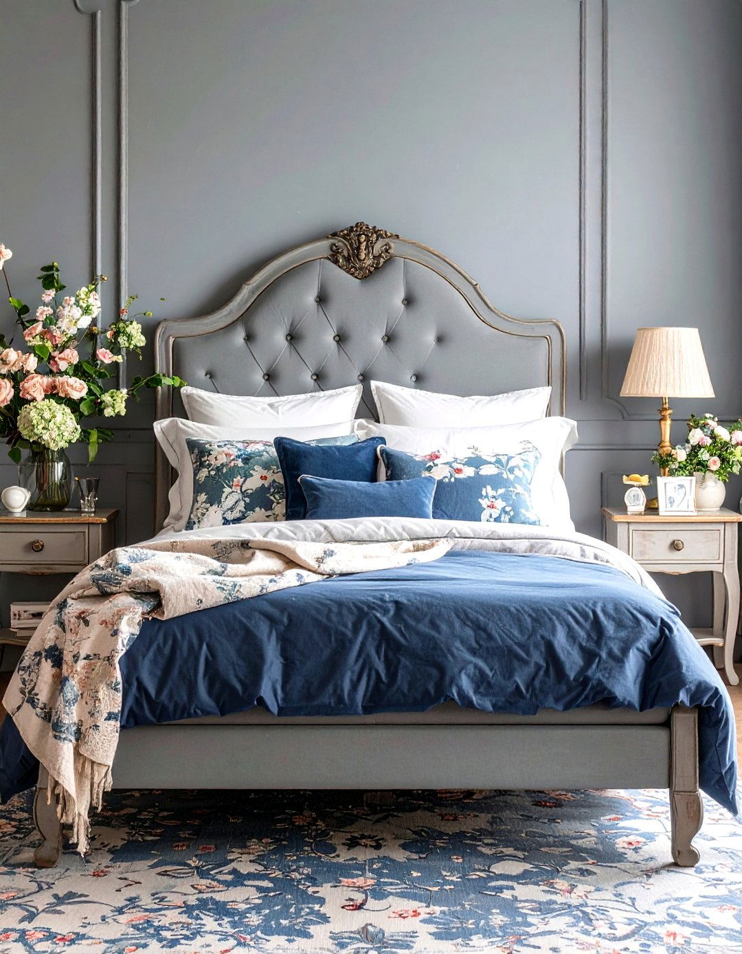 French Country Grey Headboard Bedroom - 24 Grey Headboard Bedroom Ideas