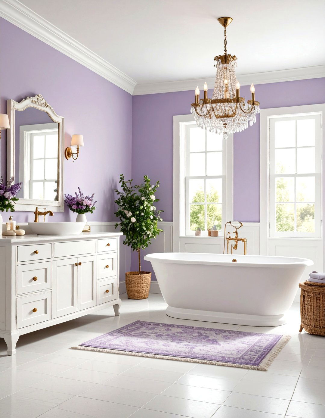 French Country Lavender - 24 Purple Bathroom Ideas