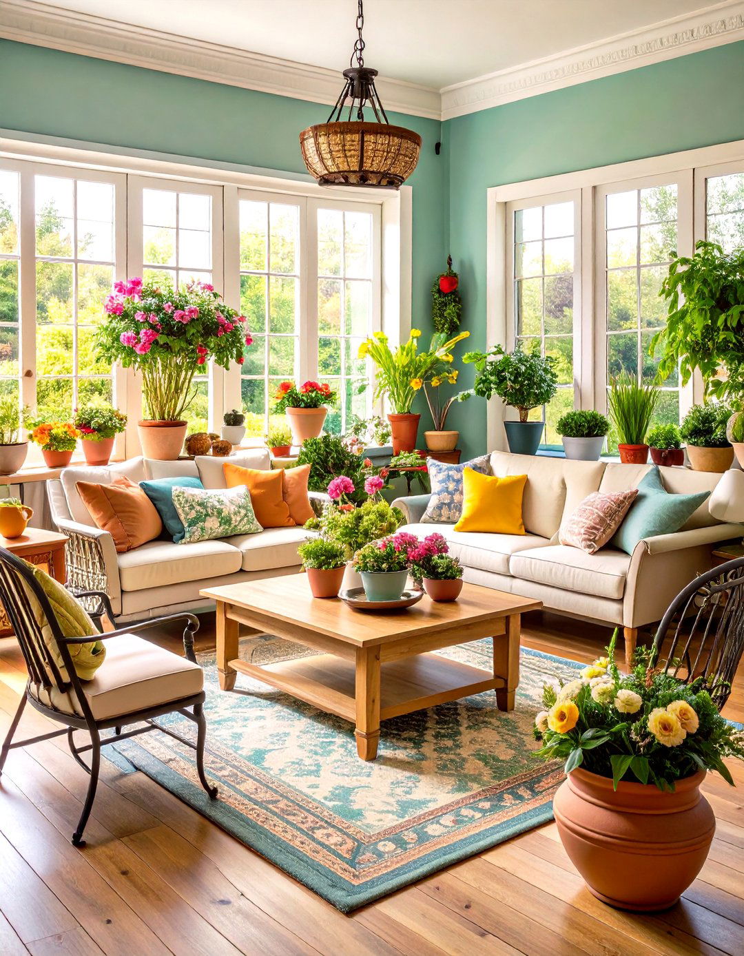 French Country Living Room with Garden Inspired Indoor Elements - 24 French Country Living Room Ideas