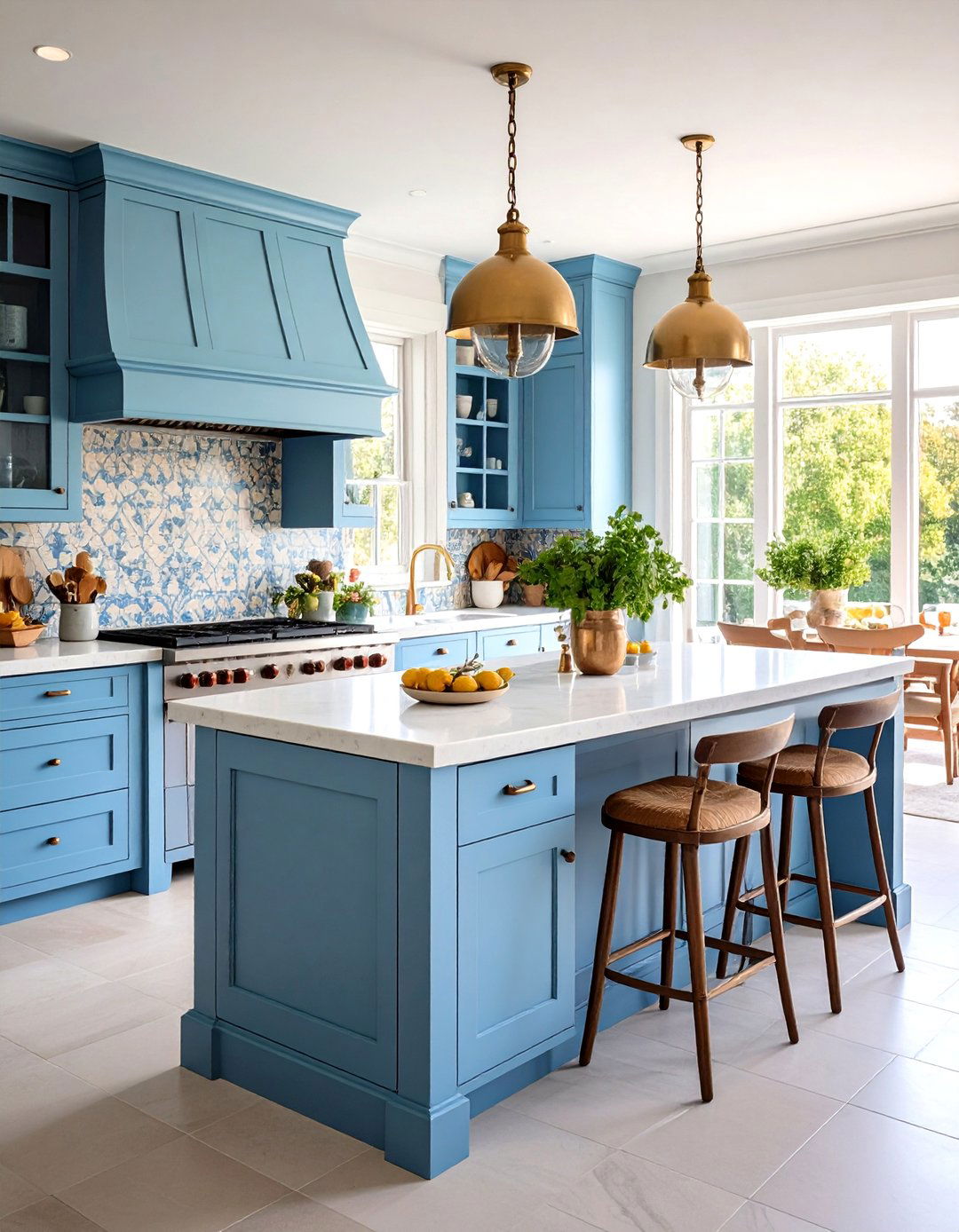 French Country Open Kitchen with Limestone Accents - 24 Open Kitchen Ideas