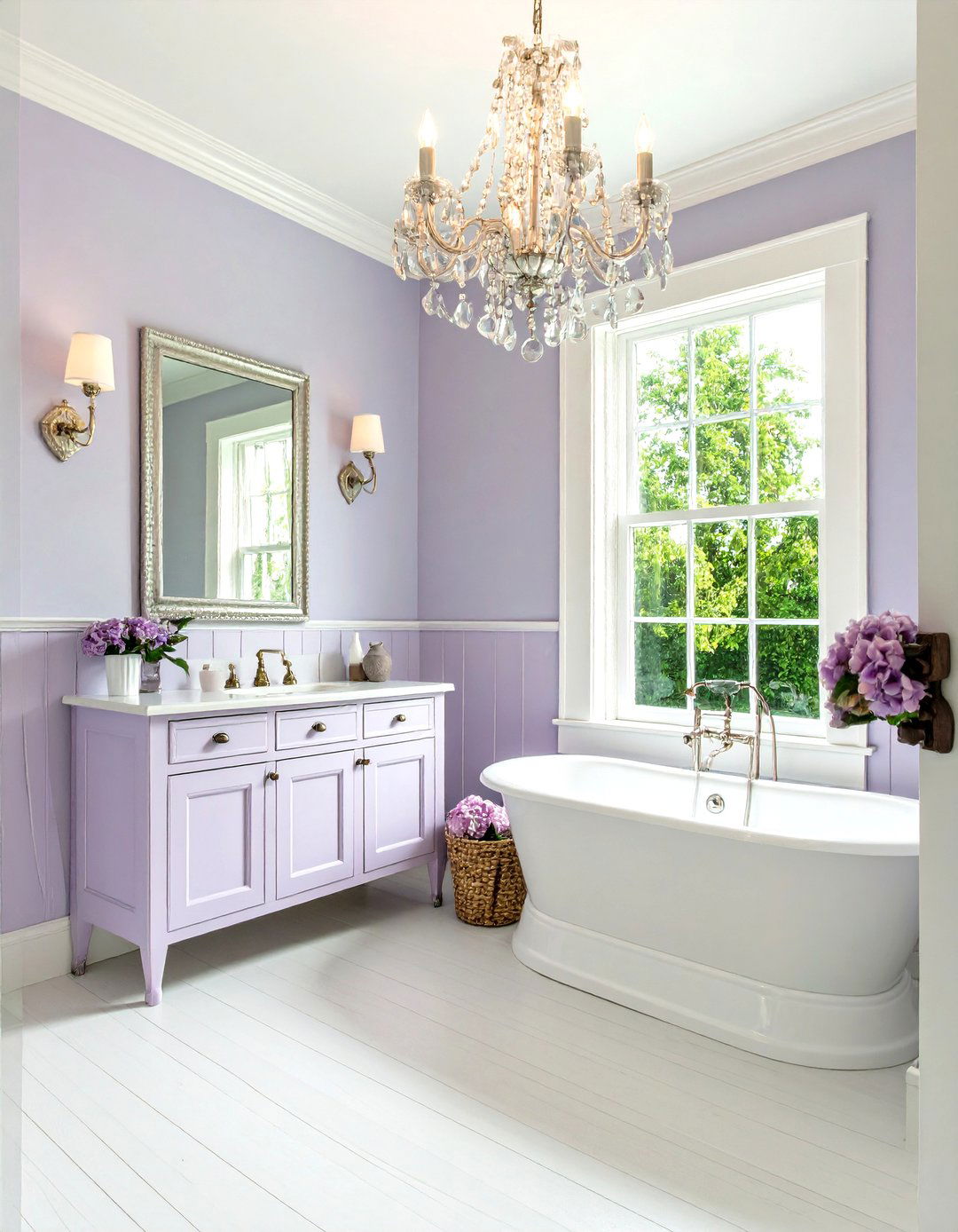 French Country Painted Finish - 24 Powder Room Wainscoting Ideas