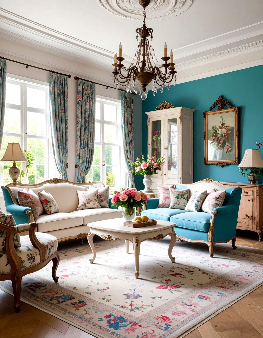 French Country Parlor Room with Provincial Charm - 24 Parlor Room Ideas