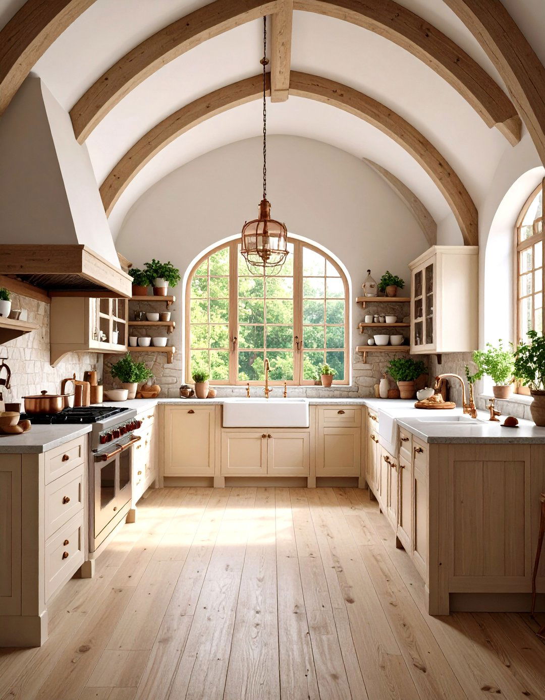 French Country Vaulted Kitchen - 24 Vaulted Ceiling Kitchen Ideas