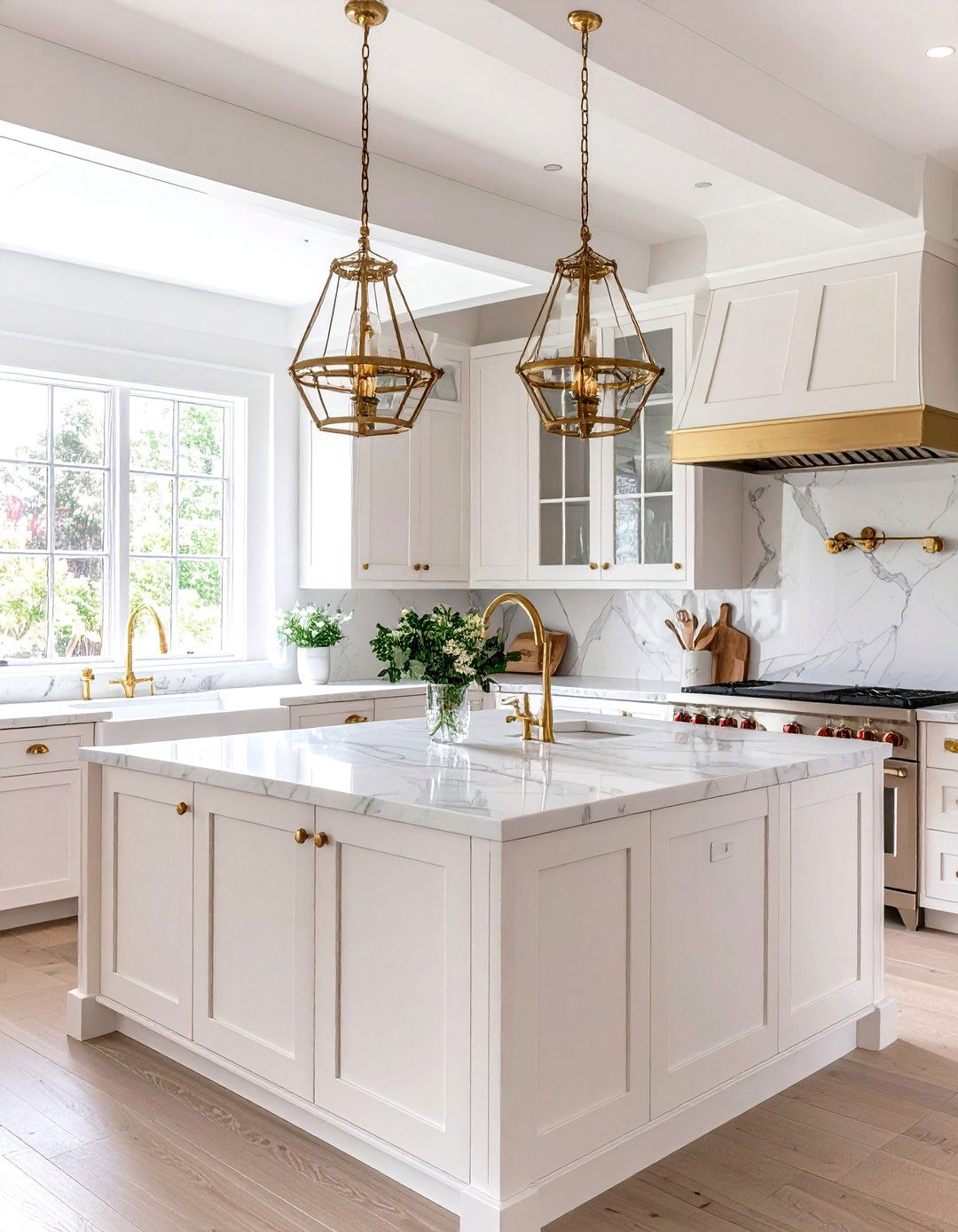 French Country White and Gold Kitchen - 24 White and Gold Kitchen Ideas