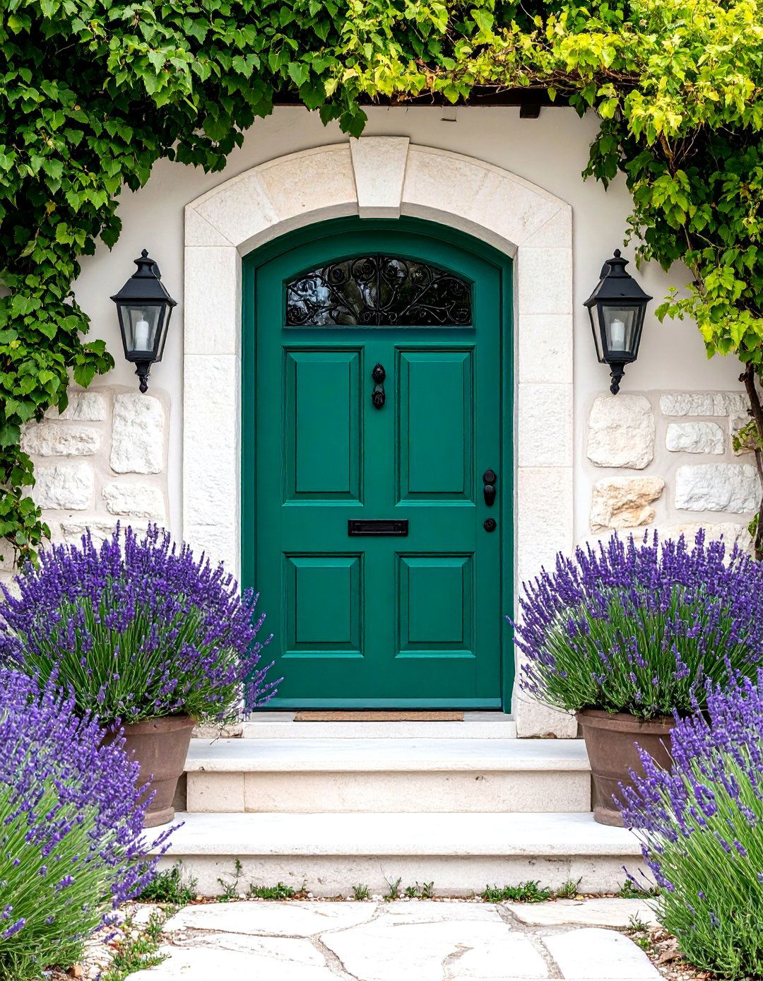 French Country with Provincial Charm - 24 Emerald Green Front Door Ideas