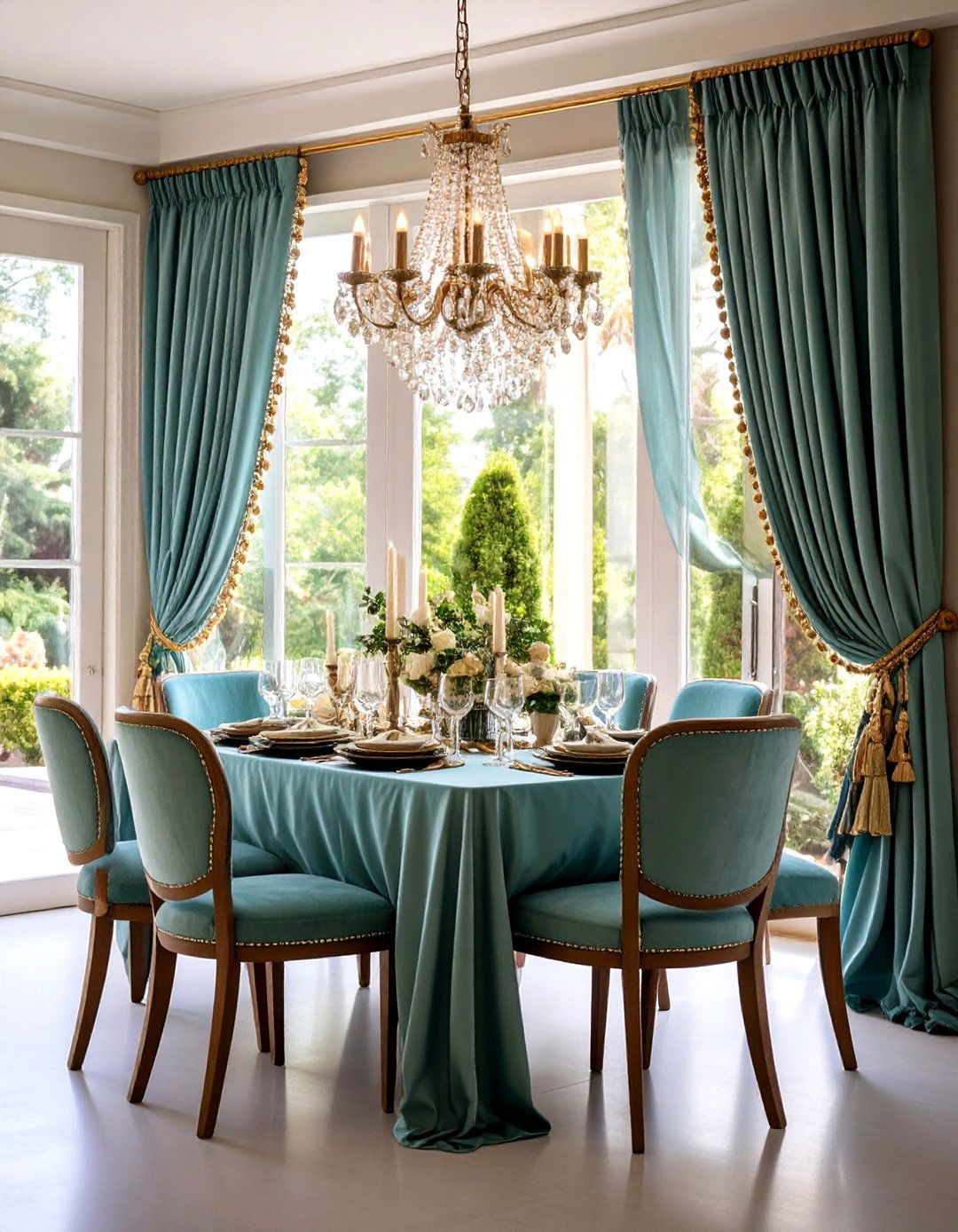 French Door Curtains with Beaded Trim - 24 French Door Curtain Ideas