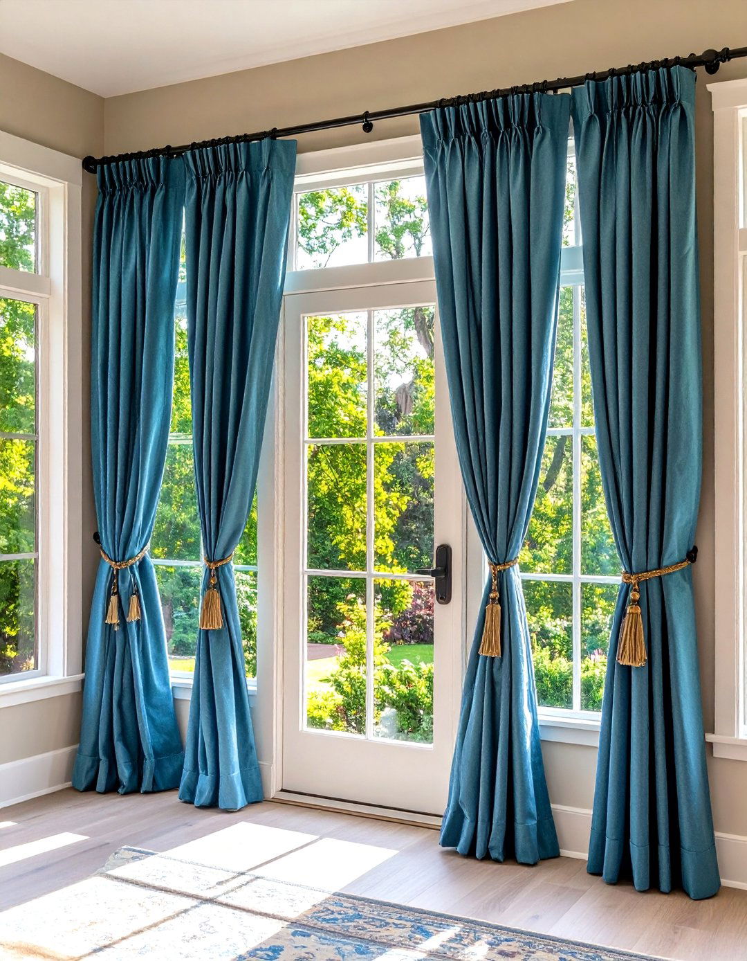 French Door Curtains with Magnetic Tie backs - 24 Window Treatments Ideas