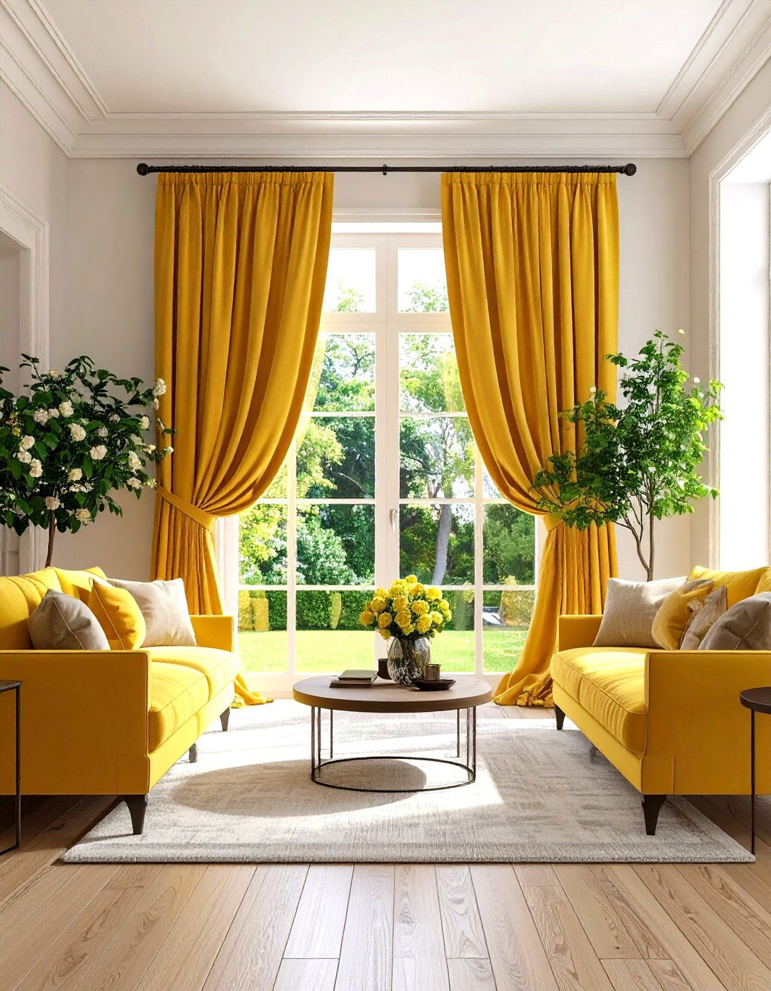 French Door Curtains with Pinch Pleat Headers - 24 French Door Curtain Ideas