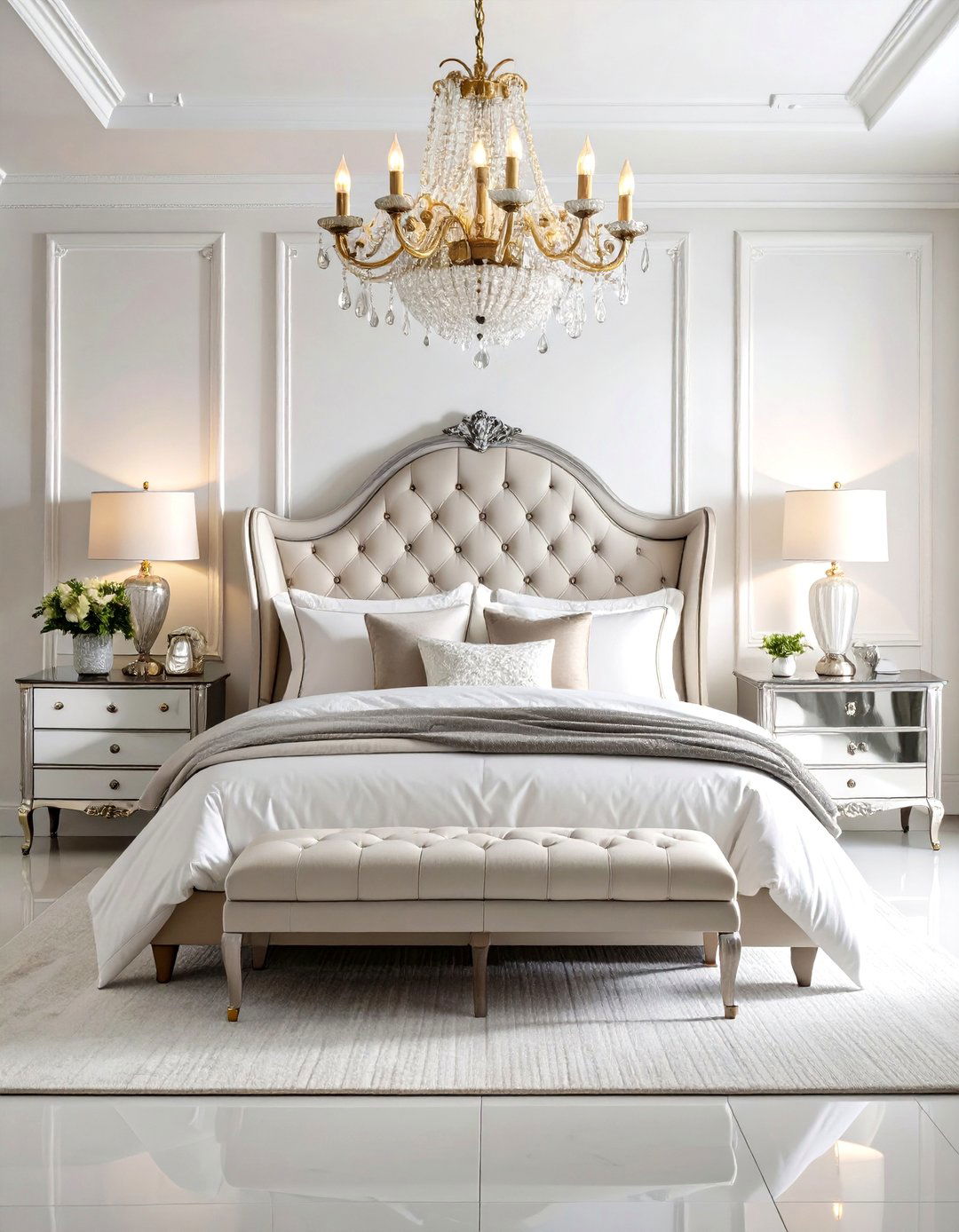 French Glamour Chandelier Bedroom - 24 Chanel Bedroom Ideas