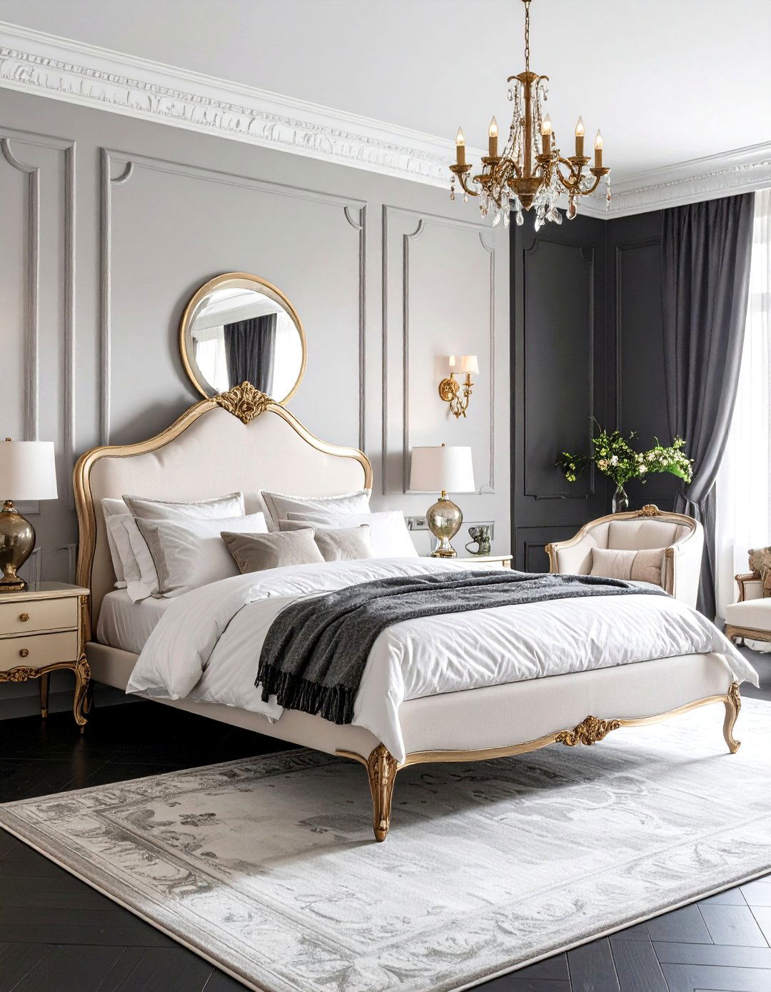 French Inspired Bedroom Romance - 24 Black and White Bedroom Ideas