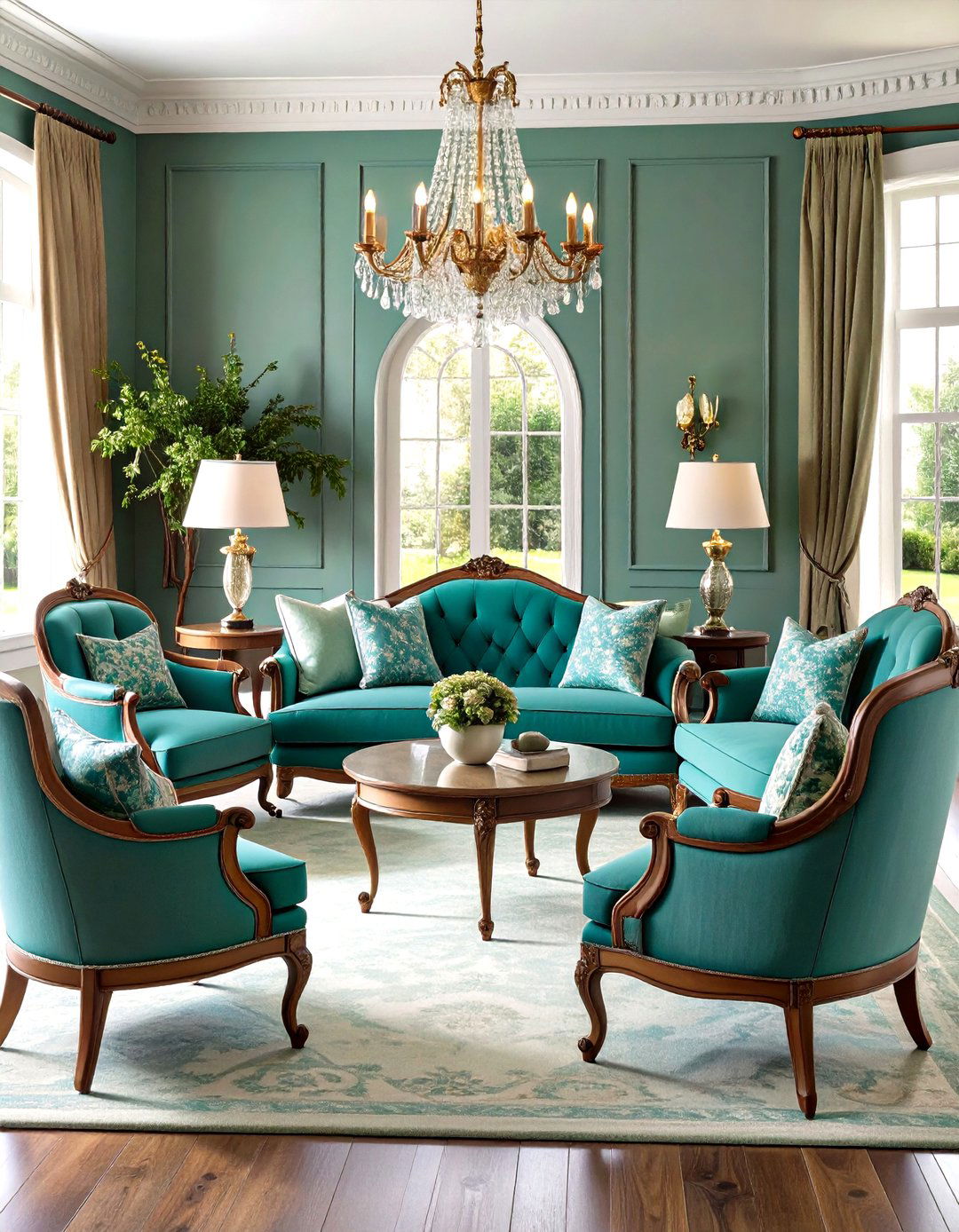 French Provincial Elegance with Curved Furniture - 24 Formal Living Room Ideas
