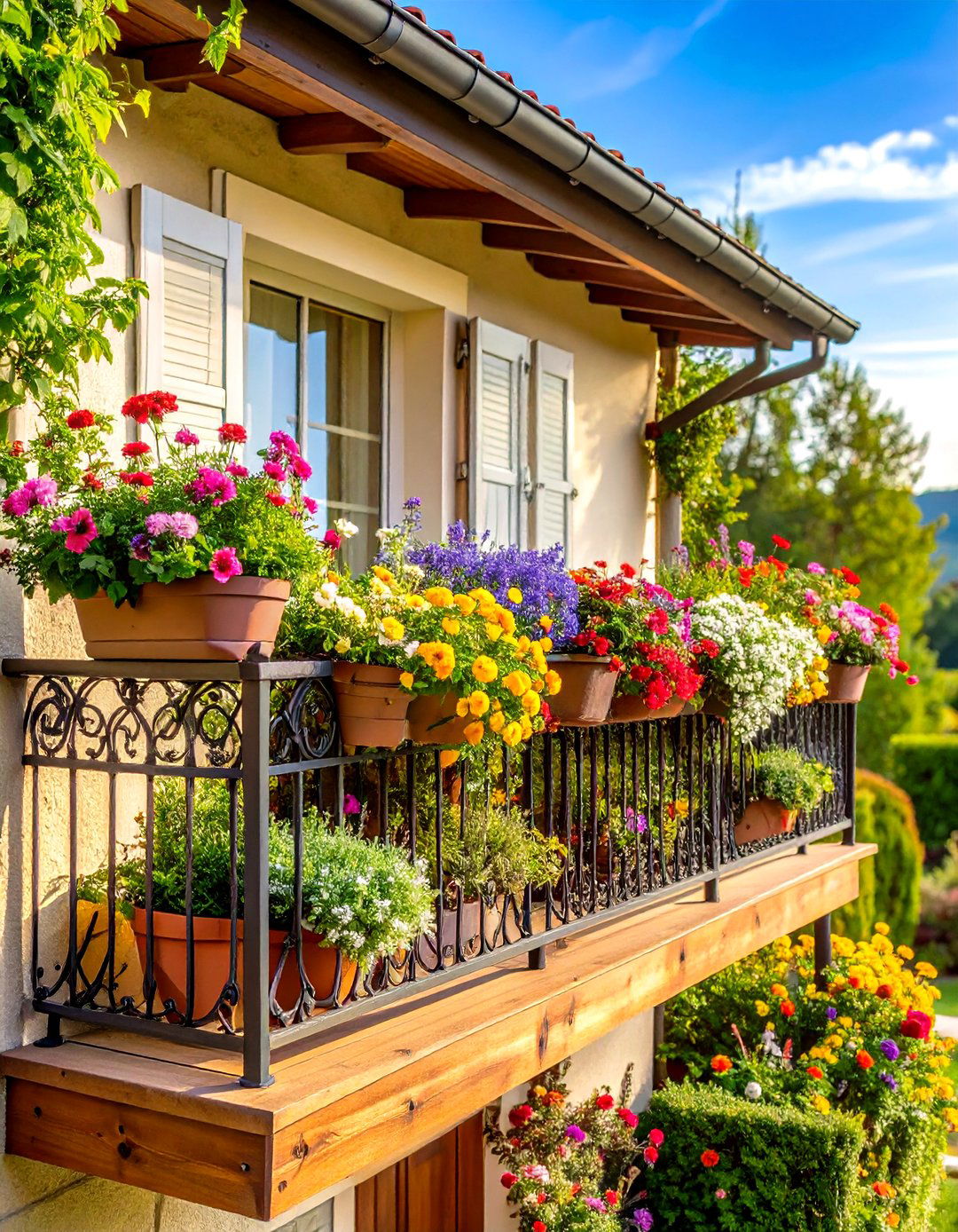 French Provincial Flower Box Balcony - 24 French Balcony Ideas