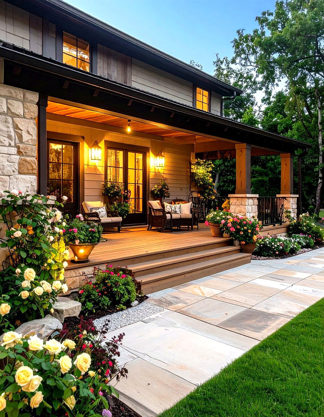 French Provincial Front Porch Deck - 24 Front Porch Deck Ideas