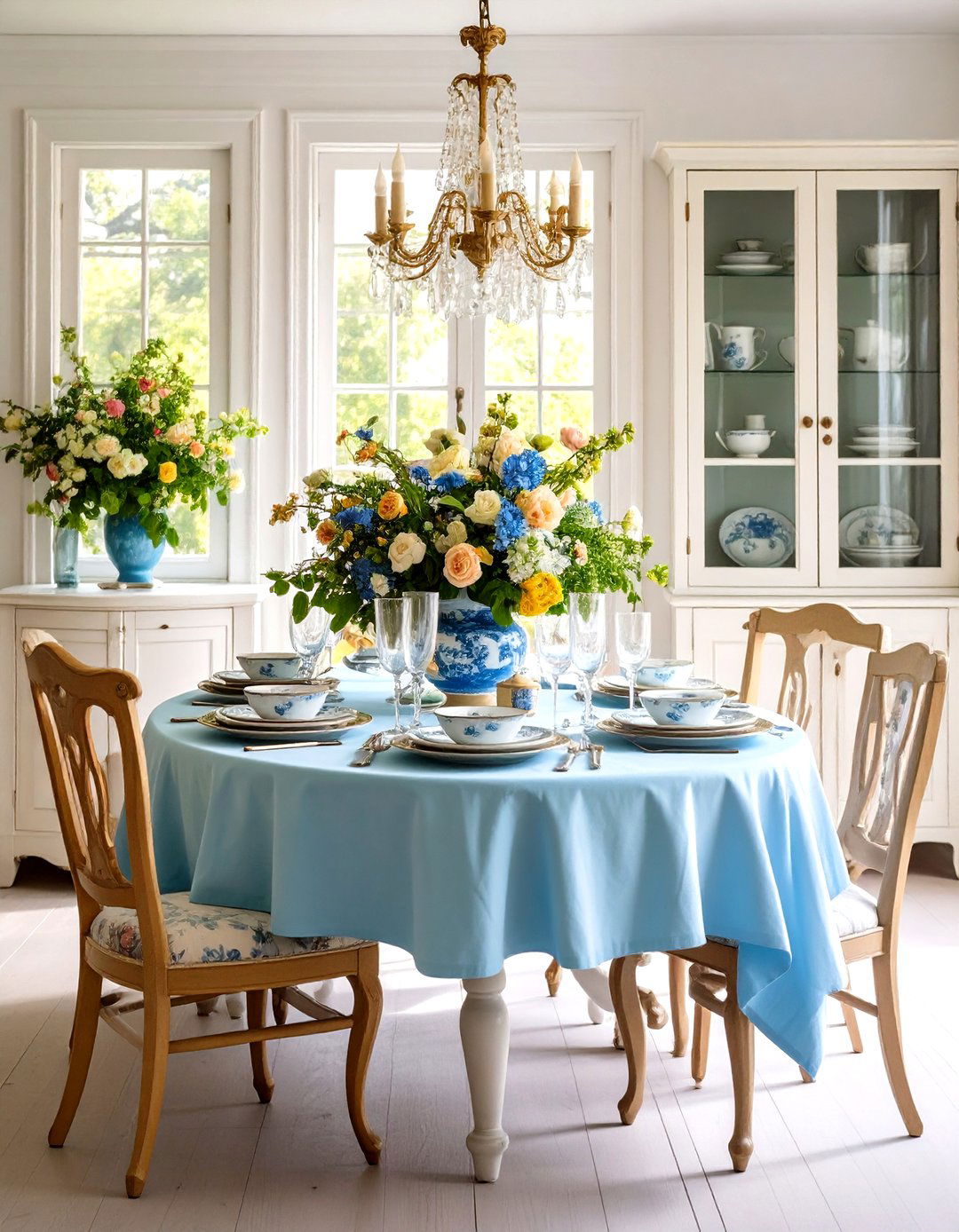 French Provincial Hutch Display Showcase - 24 Parisian Dining Room Ideas
