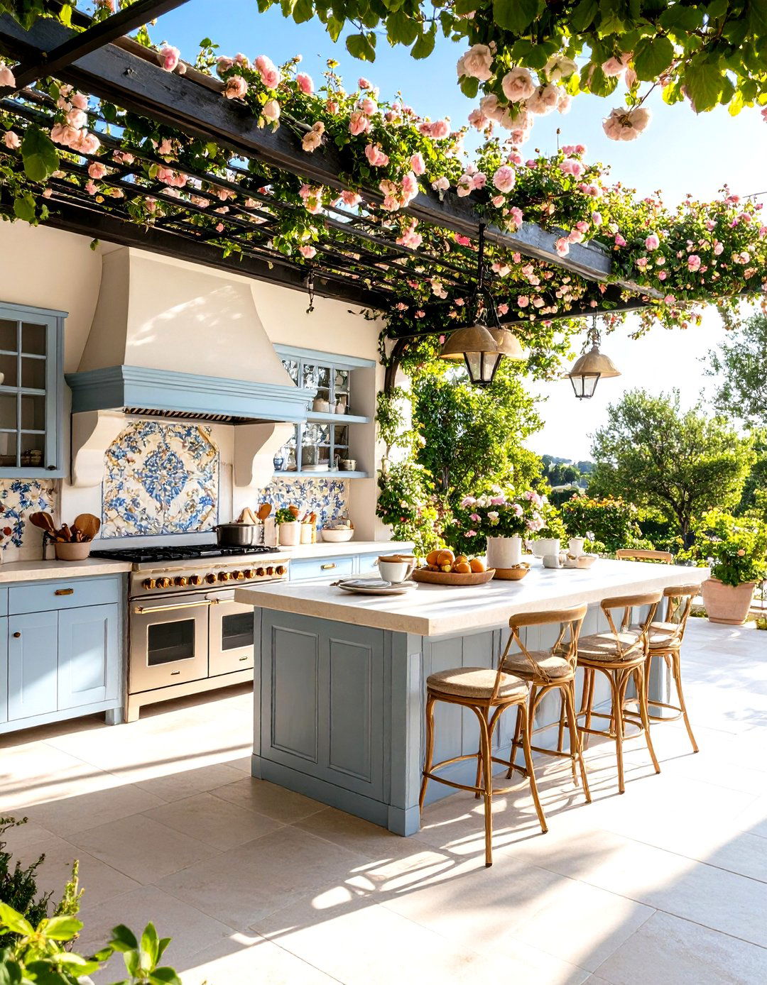 French Provincial Outdoor Bistro - 24 Luxury Outdoor Kitchen Ideas