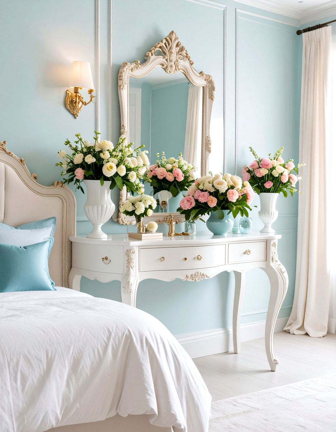 French Provincial Romantic Elegance - 24 Makeup Room Ideas