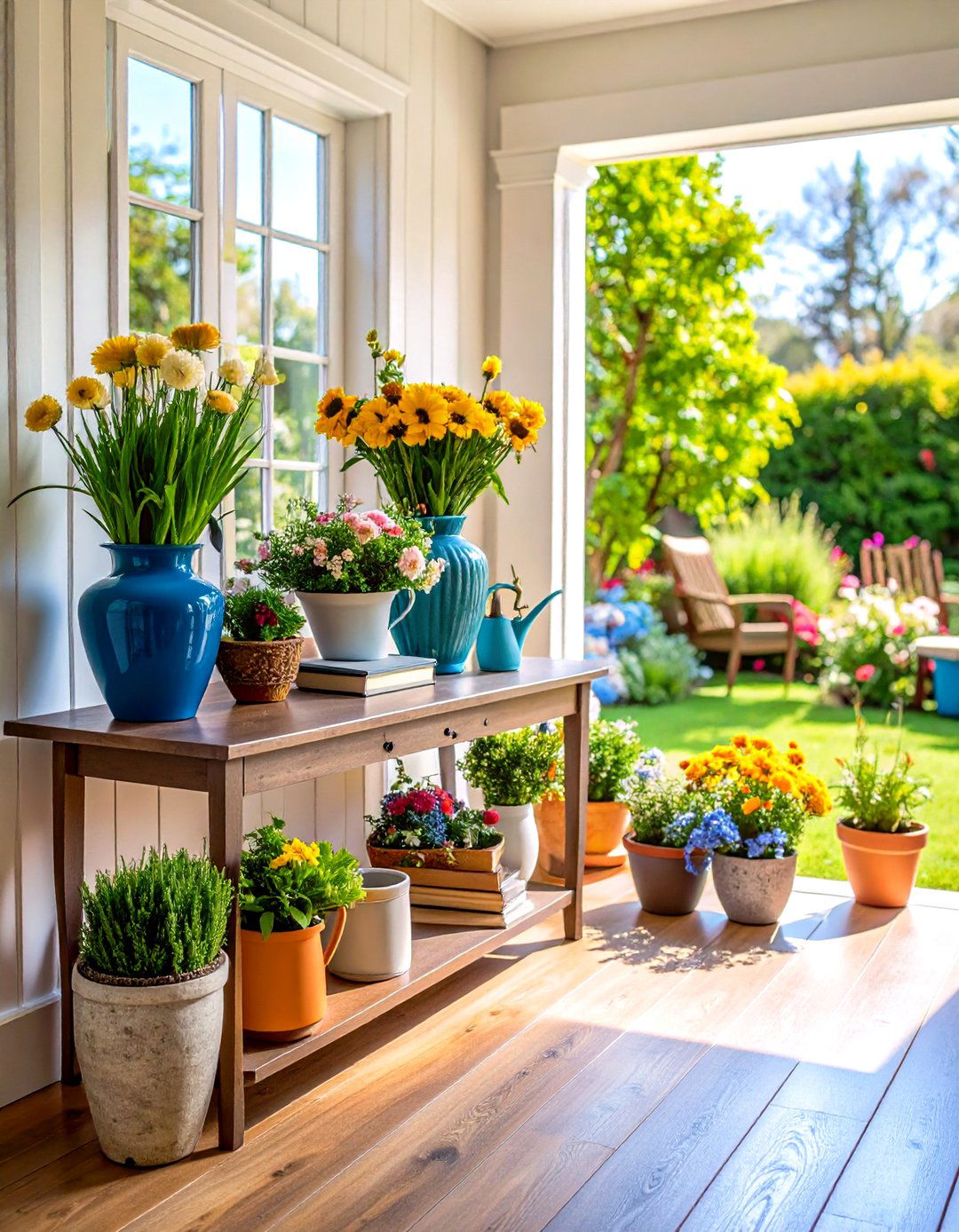 Fresh Floral Focus Display - 24 entryway table decor ideas