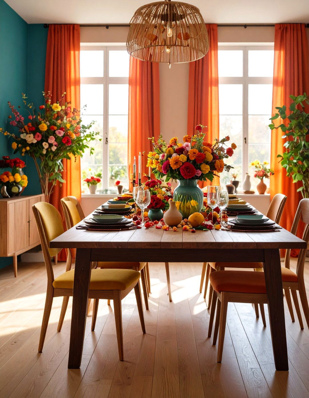 Fresh Flower Arrangements - 24 Sideboard Decor Ideas