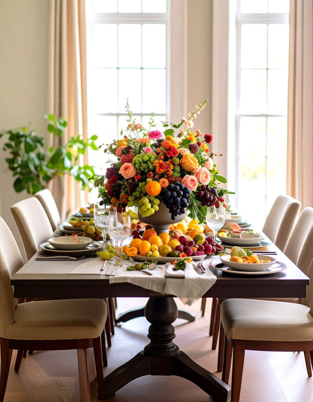 Fresh Fruit and Floral Centerpieces - 24 Wedding Decoration Ideas