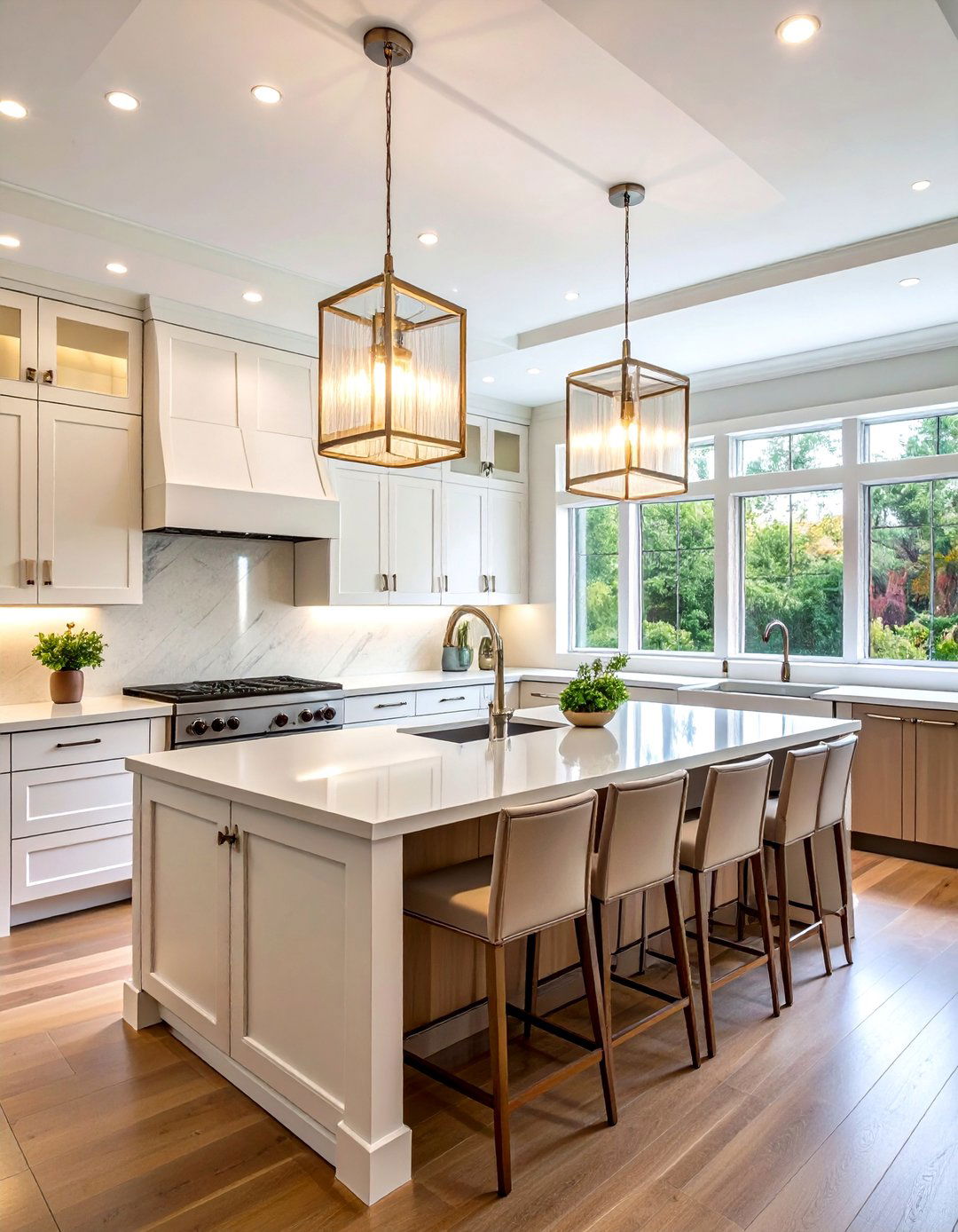Frosted Glass Light Fixtures - 24 Art Deco Kitchen Ideas