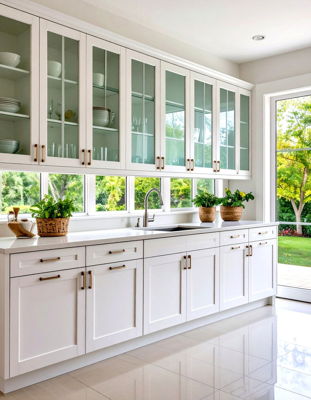 Frosted Glass Minimalist Style - 24 Modern Style Glass Kitchen Cabinets