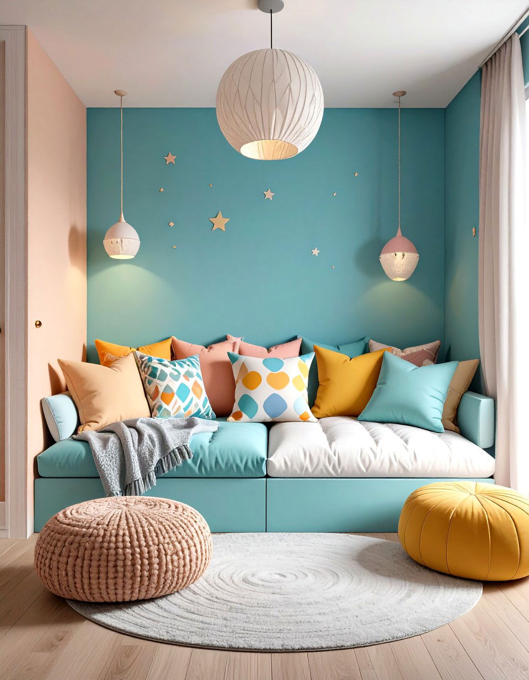 Frozen Themed Reading Nook with Plush Seating - 24 frozen room decor ideas