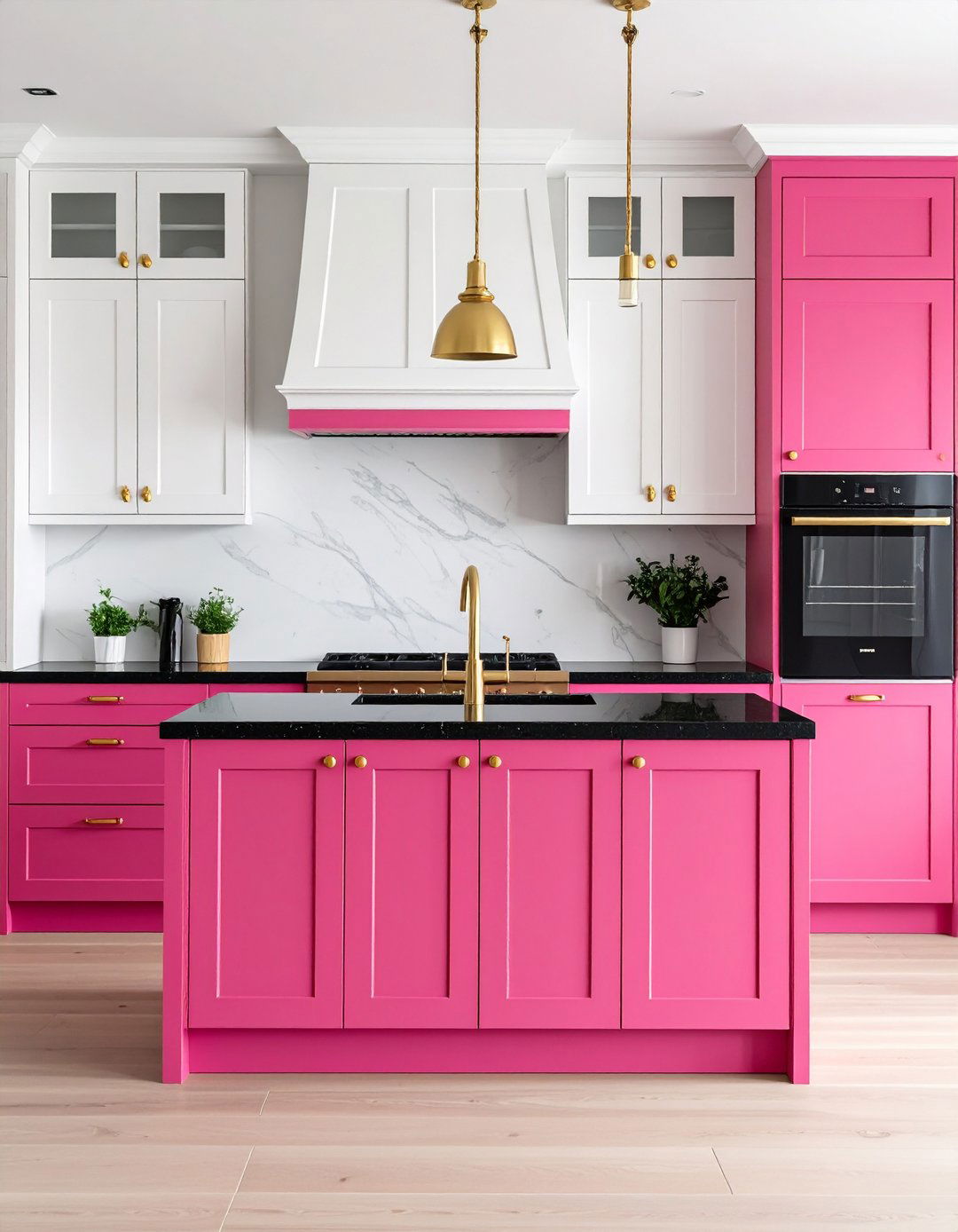 Fuchsia Statement Kitchen - 24 Pink Kitchen Ideas
