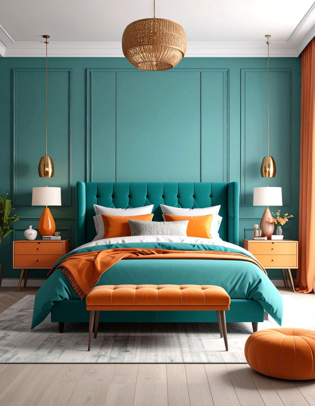 Furniture Statement Teal Orange Bedroom - 24 Teal and Orange Bedroom Ideas
