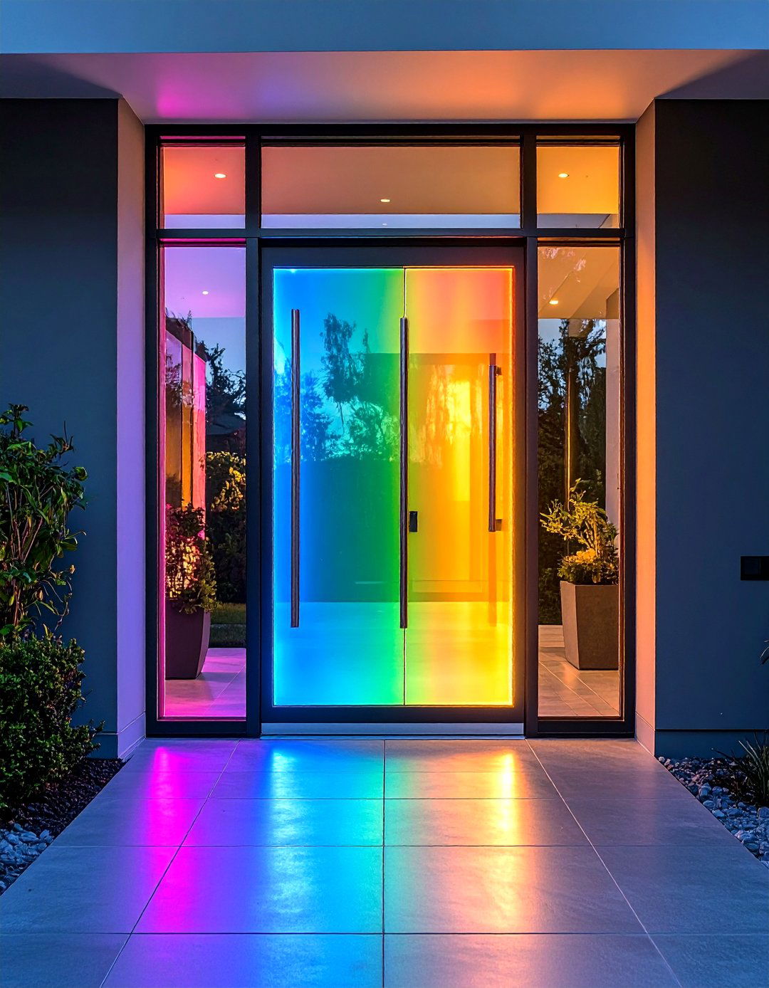 Futuristic Holographic Glass Effects - 24 Glass Front Doors Ideas