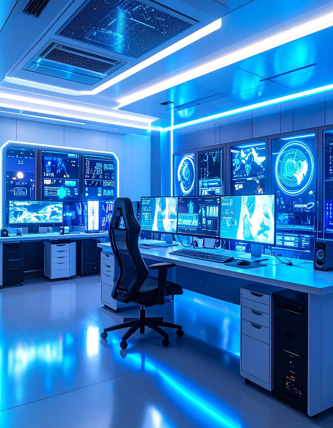 Futuristic Tech Laboratory - 24 Video Game Room Ideas