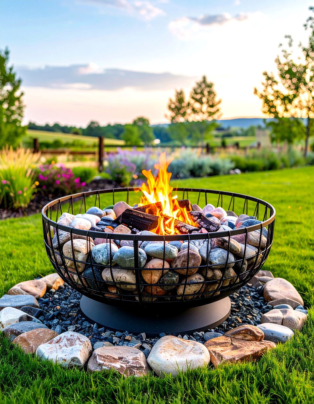Gabion Basket Fire Pit - 24 Rustic Fire Pit Ideas