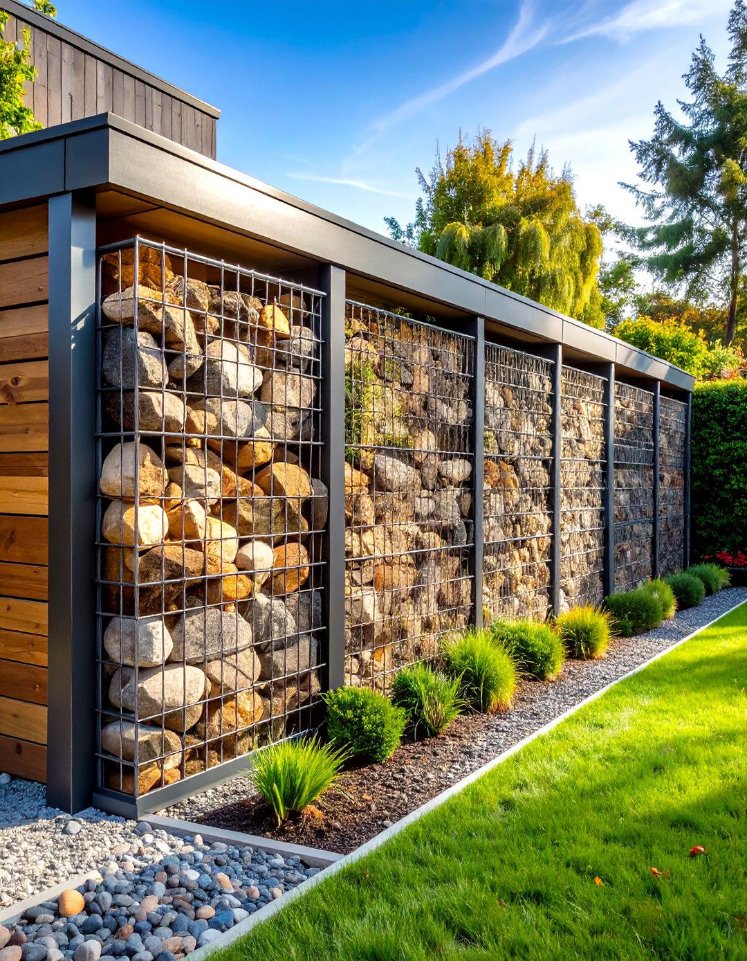 Gabion Basket Rock Retaining Wall - 24 Natural Rock Retaining Wall Ideas