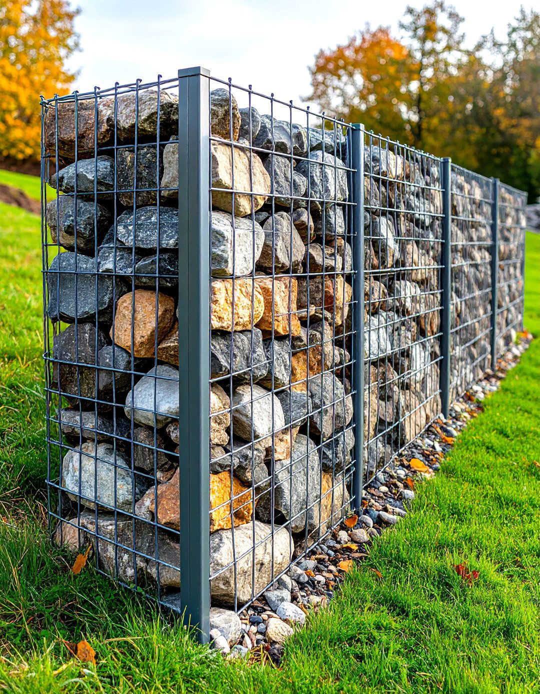 Gabion Stone Wall Fencing - 24 Decorative Fence Ideas