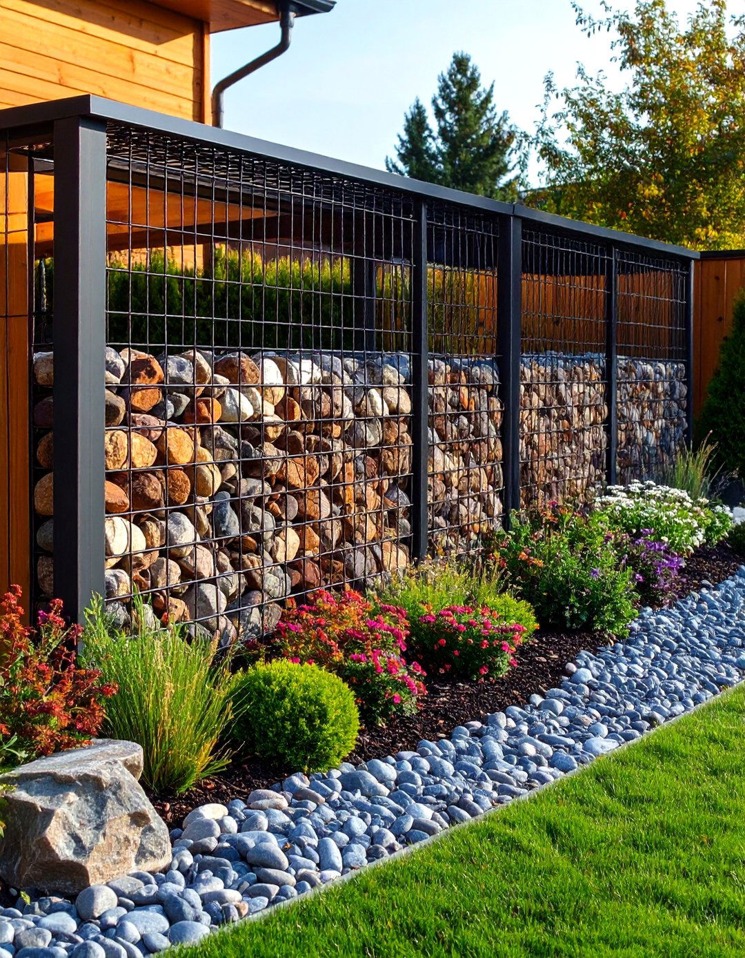 Gabion Wall Enclosed Garden - 24 Enclosed Garden Ideas